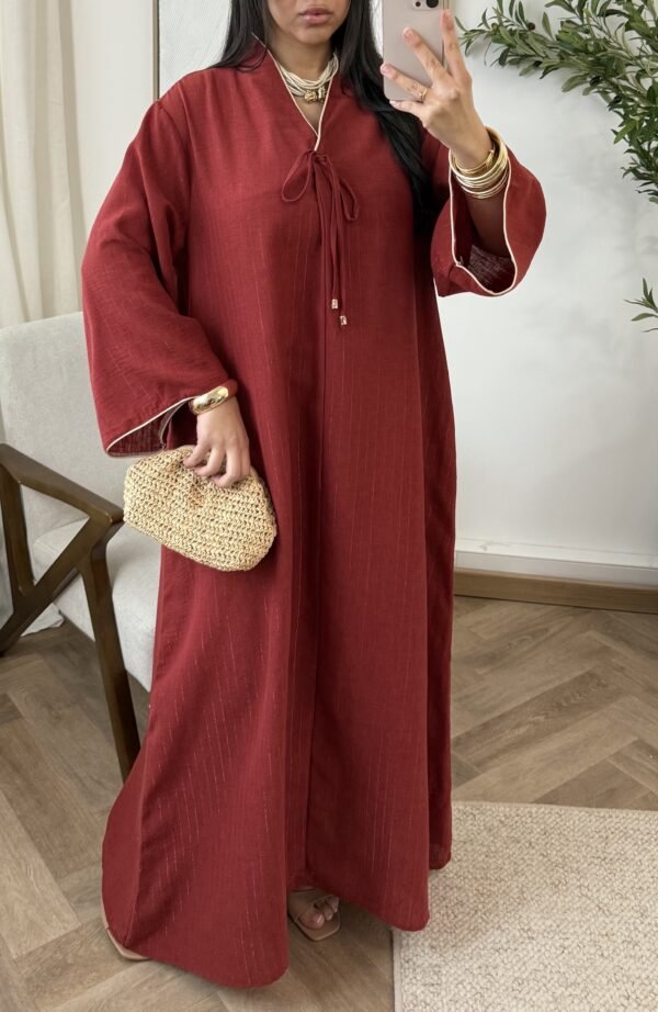 Abaya Lin rayé – Image 3